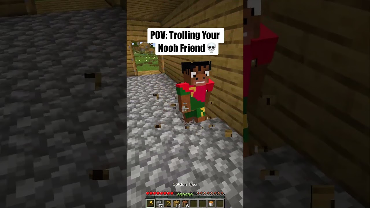 POV: Trolling your noob friend In Minecraft💀😂 #minecraft #shorts