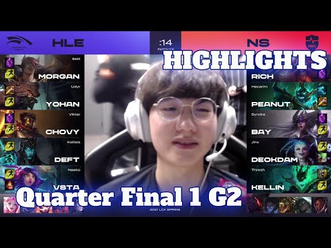 HLE vs NS - Game 2 Highlights | Quarter Finals 2021 LCK Spring | Hanwha Life vs Nongshim RedForce G2