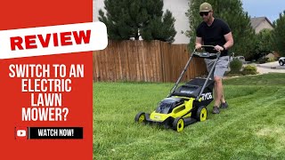 Ryobi Electric Lawn Mower Setup & Review | First Time Use