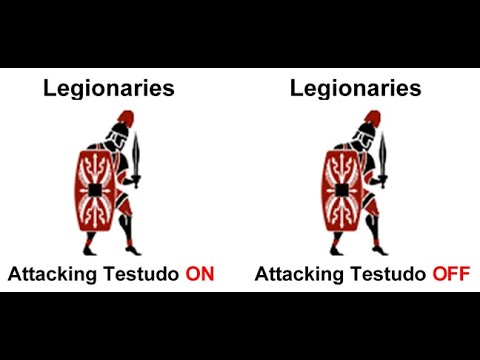 Total War: Rome II 1vs1: Legionaries - Attacking Testudo (ON vs OFF)