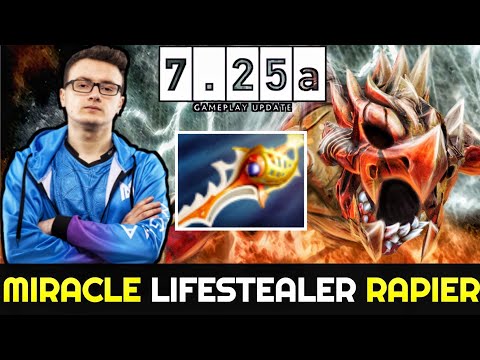 MIRACLE Crazy Lifestealer 7.25 New Patch - Divine Rapier Build Brutal Damage Dota 2