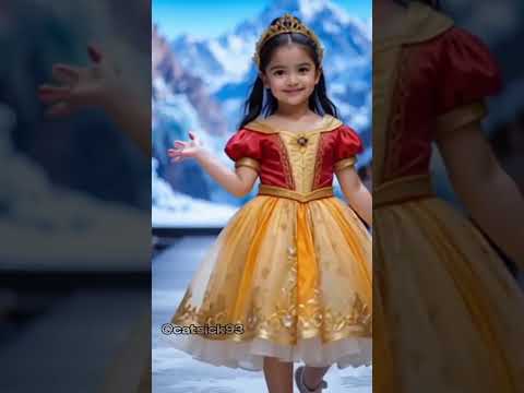Thumbnail for Golden Princess Glow #kidsfashion #yellowdress #cutekids #princesslook #runwaykids #ai #fashionkids