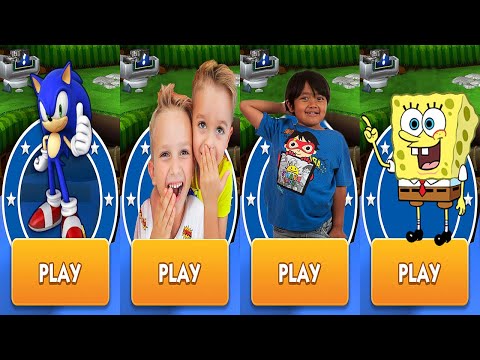 Sonic Dash vs Vlad & Niki Run vs Tag with Ryan vs SpongeBob: Sponge on the Run Gameplay HD