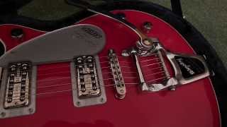 Video thumbnail for Gretsch Elliot Easton 6128-TEE Duo Jet Guitar. Original made in 2002 Firebird red. by Nick Adams
