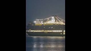 MV Niew Amsterdam arriving to San Diego at night #hollandamericaline #cruiseship #sandiego #travel