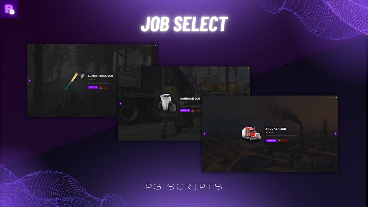 PG Scripts - Job Select [FREE] [ESX/QBCORE] | FiveM Script