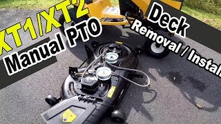 Cub Cadet XT1 and XT2 deck removal - with manual PTO