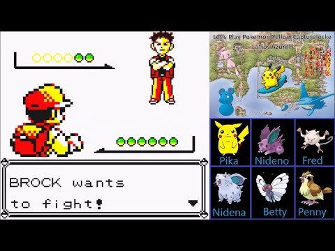 Let's Play Pokemon Yellow Capturelocke:  Part 4 - The First Gym Battle