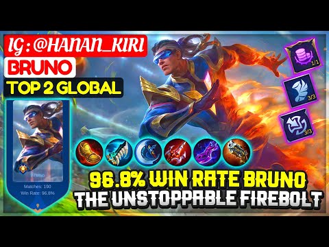 96.8% Win Rate Bruno, The Unstoppable Firebolt [ Top 2 Global Bruno ] IG @HANAN_KIRI Mobile Legends