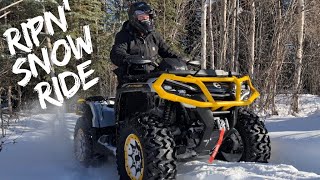 Snow Packed Ride on the Can Am Outlander