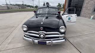 1950 Ford Deluxe Fordor Sedan Police Car Start Up
