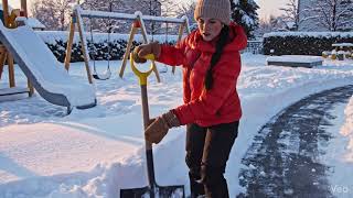 Morning for a kindergarten teacher meant clearing snow