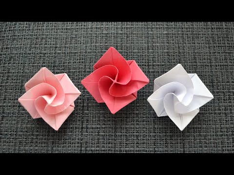 Schöne Papier BLUME ROSE Origami | Nice Paper FLOWER ROSE | Tutorial DIY by ColorMania