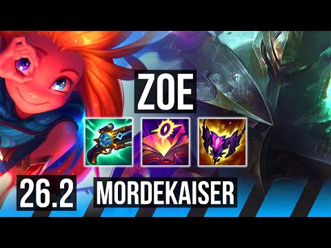 ZOE vs MORDEKAISER (MID) | 49K damage, Perfect KDA: 12/0/7 | EUNE Challenger | 26.2