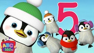Five Little Penguins Jumping on the Bed | Nursery Rhymes & Kids Songs - ABCkidTV