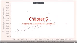 Statistics Chapter 6   Scatterplots, Association, and Correlation