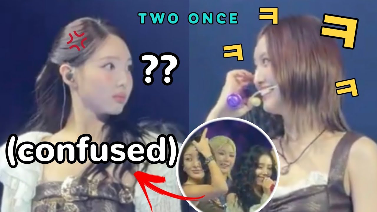 nayeon's funny reaction to members correcting her stage position 😂