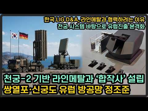 천궁-2 기반으로 라인메탈과 ‘합작사’ 설립, 쌍열포·신궁도 유럽 방공망 정조준