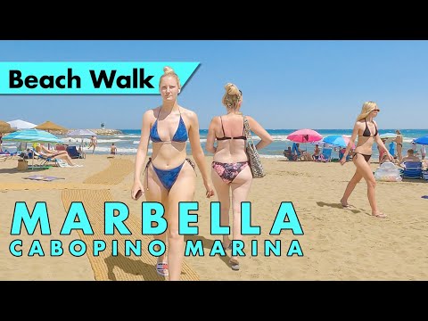 Marbella beach walk - Summer 2022 - Cabopino beach & marina immersive virtual tour