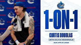Curtis Douglas 1-on-1 After Scoring his 1st NHL Goal | Canucks at Ducks (Apr 12 2026)