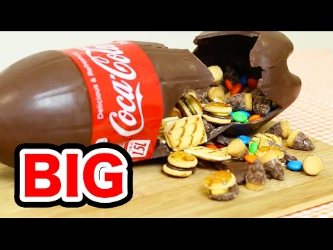 BIGサイズのコカコーラボトルチョコ/BIG SIZE Chocolate Coca Cola Bottle Shape Surprise!!/1.5リッターで作った(字幕付)