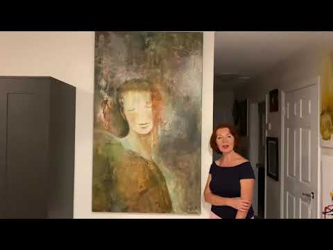 “Introspection “ 60”x30” mixed media