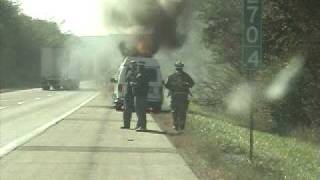preview picture of video '9.23.08 Van Fire, Foster Twp, Interstate 80'