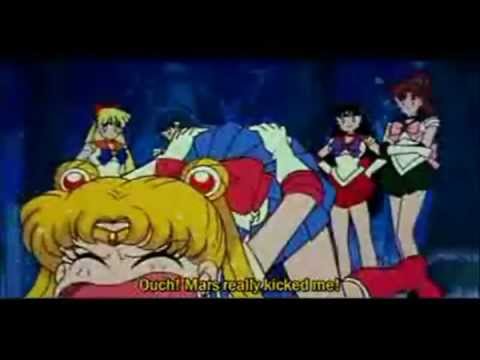 Sailor Mars Kicks Sailor Moon