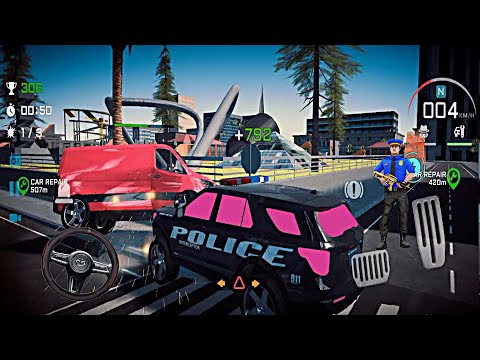 US Police Car Chase 2023 - Gangsters Chase Crime City Simulator 3D - Android Mobile GamePlay
