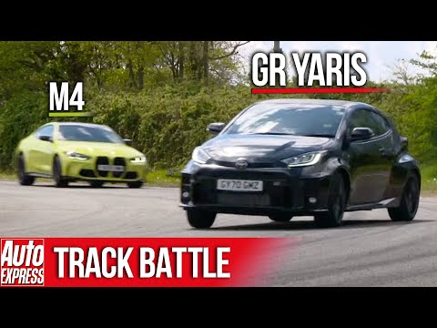 Can the new BMW M4 catch a Toyota GR Yaris? | Steve Sutcliffe Track Battle
