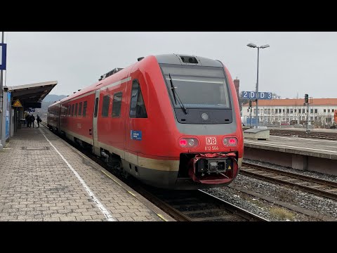 Mit der Br 612 als RE 30 von Nürnberg Hbf nach Bayreuth Hbf in der 1. Klasse und mit 160 km/h