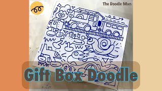 Doodling on Square GIFT BOX | DOODLE ART WRAP IDEAS