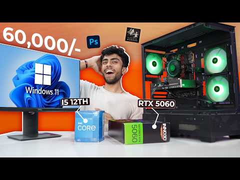 60,000/-RS Best RTX 5060 PC Build! Gaming & Editing! 🪛Live Test - Next-Gen PC Build