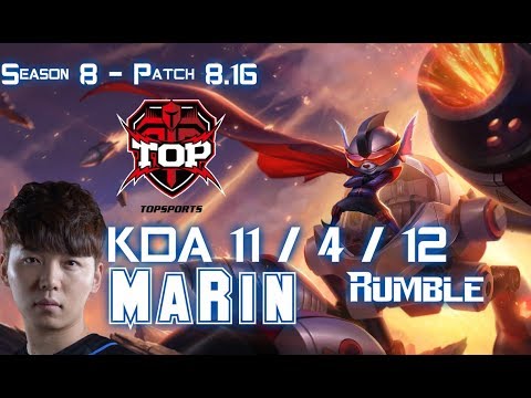 TOP MaRin RUMBLE vs GNAR Top - Patch 8.16 KR Ranked