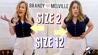 Trying Brandy Melville One Size Fits All Clothes: Size 2 vs Size 12!