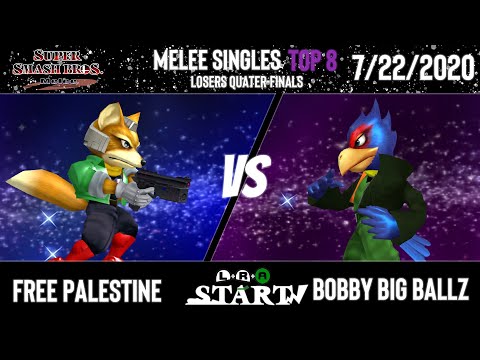 LRA Start 3 Top 8 - Free Palestine (Fox) Vs. Bobby Big Ballz (Falco) Melee Losers Quarter Finals