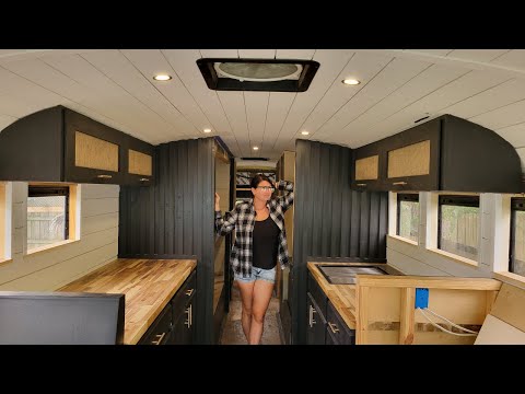 Framing Our SKOOLIE Shower and Bathroom! | Bunk Beds | School Bus Conversion