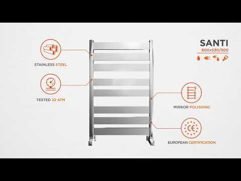 Водяна рушникосушарка Mario Санти 1.2.6800.03.P (4820111354832, 800x530, хром/білий глянець/чорний матовий/золото/сатин/бронза)