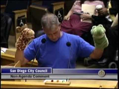 Mr. Puppet Man at San Diego City Council