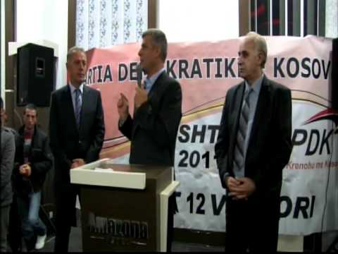 12 vjetori i formimit  te PDK-dega ne vushtrri.kryeministri thaqi  man  fjalim ne vushtrri