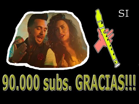 ECHAME LA CULPA, FONSI, FLAUTA DULCE SIMPLIFICADA Y MUY FÁCIL. TUTORIAL CON ANIMACIÓN.