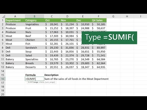 How to use the SUMIF function in Microsoft Excel