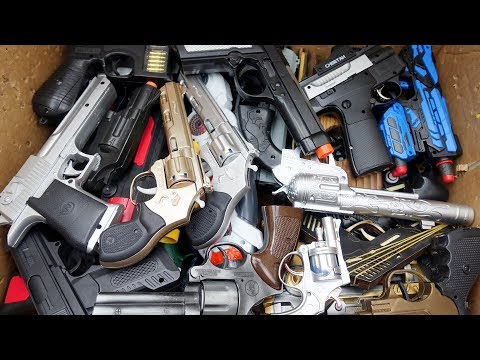 BB Guns - Box Full of Toy Pistols & Massive Pistol Collection - Nerf Guns