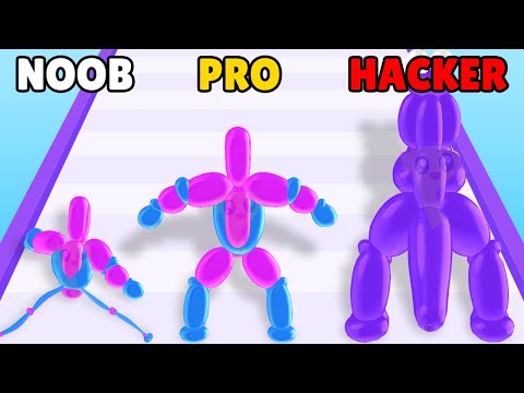 NOOB vs PRO vs HACKER in Balloon Pop Runner