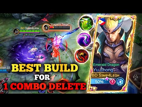ONE SHOT BUILD FOR YU ZHONG | BEST BUILD AND EMBLEM | TOP GLOBAL YU ZHONG | 2021 | NEW META |