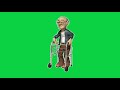Oldman With A Walker Cartoon Animated Green Screen Video For Youtubers Copyright Free To Use