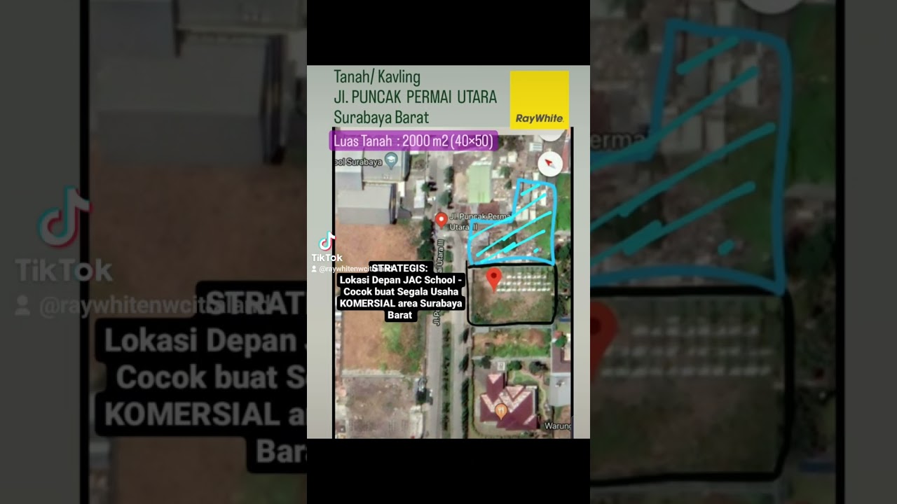 Dijual Tanah Puncak Permai Utara Luas 2000 m² Depan JAC school