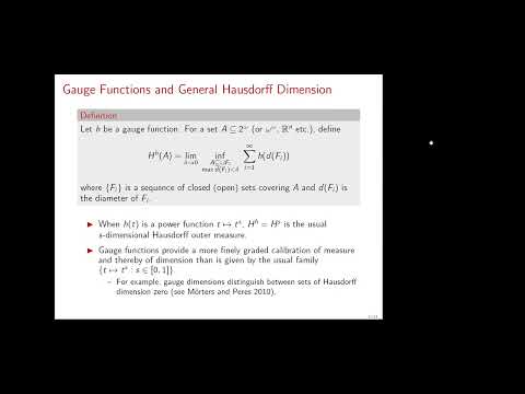 Prof. Theodore Slaman | Computability and Set Theoretic Aspects of Hausdorff Dimension