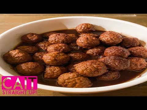 Crock Pot Cherry Bourbon Turkey Meatballs Recipe | Cait Straight Up