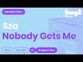 Nobody Gets Me Karaoke | SZA (Piano Karaoke)
